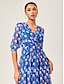economico Vestiti maxi-Geometric Chiffon Block Maxi Dress