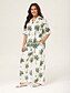 cheap Matching Sets-Vacation Floral Loose Set
