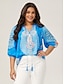 cheap Blouses-Print Pullover Vacation Top