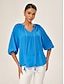 abordables blouses-Chiffon Ruched Vacation Top