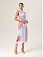 cheap Maxi Dresses-Elegant Ocean tie Maxi Dress