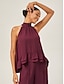 cheap Blouses-Romantic Ruffled Chiffon Halter Top