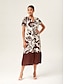 cheap Maxi Dresses-Botanical Textured Chiffon Maxi Dress