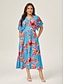 cheap Maxi Dresses-Floral V Neck Summer Maxi Dress