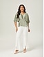 cheap Blouses-Batwing Sleeve Inverted Pleat V-Neck Top