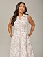 cheap Print Dresses-Curve Pocket Sleeveless Shirt Maxi Dress
