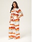cheap Pants &amp; Shorts-Summer Floral Gradient Wide leg Pants