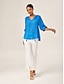 abordables blouses-Chiffon Ruched Vacation Top