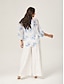 cheap Pants &amp; Shorts-Breathable Linen Off-White Wide-Leg Pants