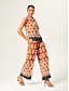 cheap Pants &amp; Shorts-Geometric Rayon Wide Leg Pants