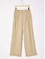 cheap Pants &amp; Shorts-High Rise Elastic Waist Straight Pants