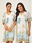 cheap Mini Dresses-Ocean Print Resort Style Dress