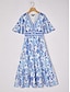 cheap Midi Dresses-Monochrome Empire Waist Midi Dress