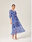 economico Vestiti maxi-Geometric Chiffon Block Maxi Dress