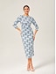 cheap Midi Dresses-Stretch Letter Print Backless Wrap Midi Dress