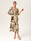 cheap Maxi Dresses-Slim Fit Botanical Maxi Dress
