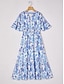 cheap Midi Dresses-Monochrome Empire Waist Midi Dress