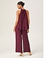cheap Matching Sets-Romantic Chiffon Halter Neck Set