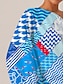 cheap Blouses-Geometric Ocean Inspired Off Shoulder Shirt