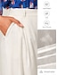 cheap Pants &amp; Shorts-Breathable Linen Off-White Wide-Leg Pants