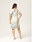 cheap Mini Dresses-Ocean Print Resort Style Dress
