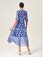 economico Vestiti maxi-Geometric Chiffon Block Maxi Dress
