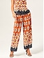 cheap Pants &amp; Shorts-Geometric Rayon Wide Leg Pants