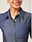 abordables Robes Midi-Denim Acetate Tencel Cinched Midi Dress