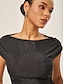 preiswerte Blusen-Shimmer Knit Off Shoulder Top