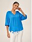 abordables blouses-Chiffon Ruched Vacation Top