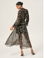 cheap Maxi Dresses-Polka Dot Sheer Hem Chiffon Dress