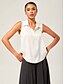 cheap Blouses-Collared Ruffled Trim Blouse