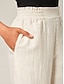 baratos calças e shorts-Ruched Tencel Linen Wide Leg Pants