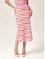 economico gonne-Knitted Stretch Color Block Skirt