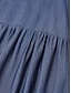 billige Maxikjoler-Acetate Tencel Loose V Neck Maxi Dress