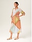 preiswerte Print Dresses-Cyclic Print High Neck Maxi Dress