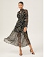 cheap Maxi Dresses-Polka Dot Sheer Hem Chiffon Dress