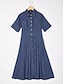 cheap Midi Dresses-Tencel Denim Cinched Midi Dress