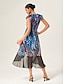 preiswerte Maxi-Kleider-Polka Dot Chiffon Ruffle Maxi Dress