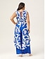 cheap Blouses-Printed High Slit Beach Top
