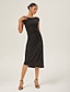 preiswerte Midikleider-Glitter Off Shoulder Cinched Knit Dress