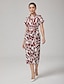 baratos Vestidos Tamanhos Grandes-Geometric Retro Pleat Dress
