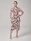 baratos Vestidos Tamanhos Grandes-Geometric Retro Pleat Dress