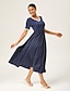 economico Vestiti maxi-Cotton Knit Woven Panel Dress