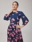 preiswerte Maxi-Kleider-Print Pleated Maxi Dress