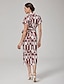 baratos Vestidos Tamanhos Grandes-Geometric Retro Pleat Dress