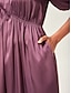 baratos Vestidos Tamanhos Grandes-Cinched Waist Maxi Dress