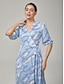 cheap Maxi Dresses-Patterned Chain Tie Long Dress