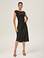 preiswerte Midikleider-Glitter Off Shoulder Cinched Knit Dress