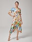 economico Vestiti maxi-Cinched Waist Floral Dress